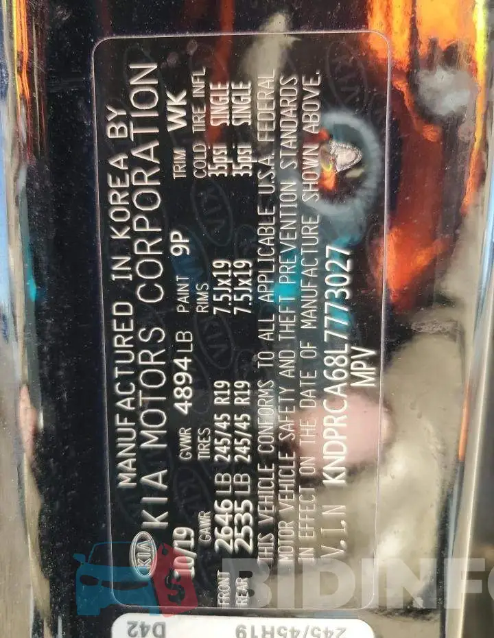 KNDPRCA68L7773027 Photo# 13