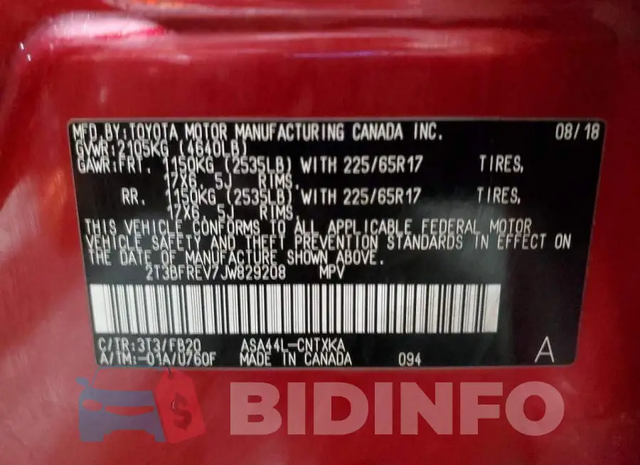 2T3BFREV7JW829208 Photo# 13