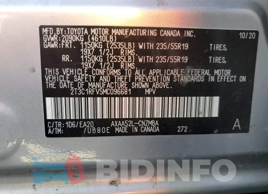2T3C1RFV5MC096681 Photo# 14
