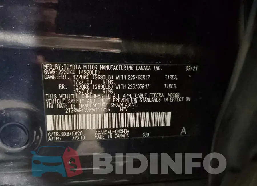 2T3RWRFV7MW111756 Photo# 13