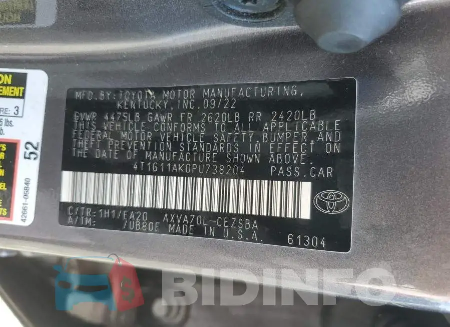 4T1G11AK0PU738204 Photo# 12