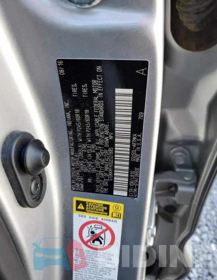 5TDKKRFH0GS501885 Photo# 13
