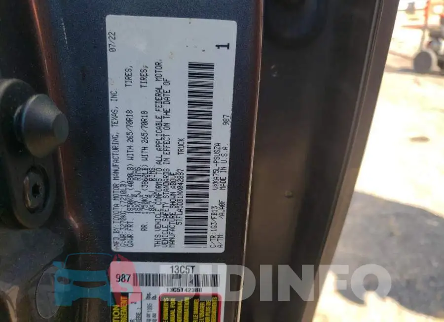 5TFLA5DB1NX042887 Photo# 12