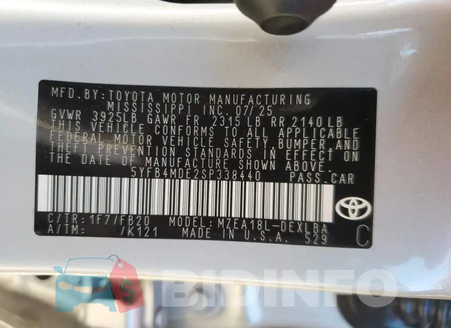 5YFB4MDE2SP338440 Photo# 12
