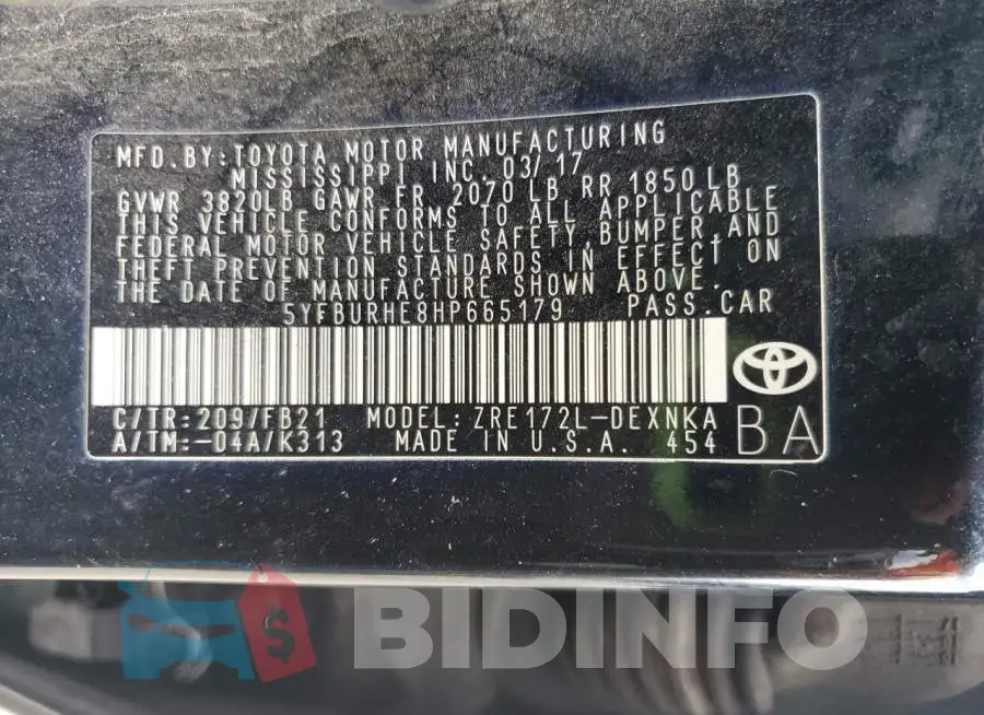 5YFBURHE8HP665179 Photo# 12