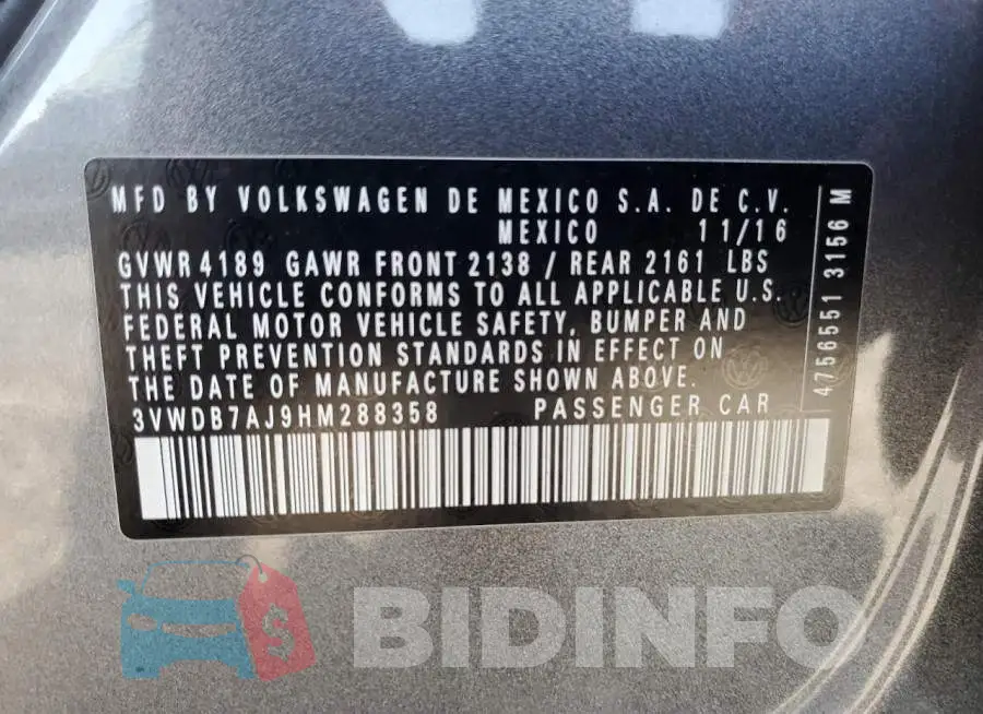 3VWDB7AJ9HM288358 Photo# 12