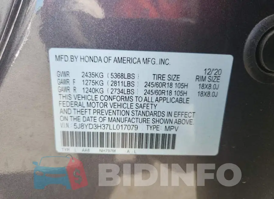 5J8YD3H37LL017079 Photo# 13