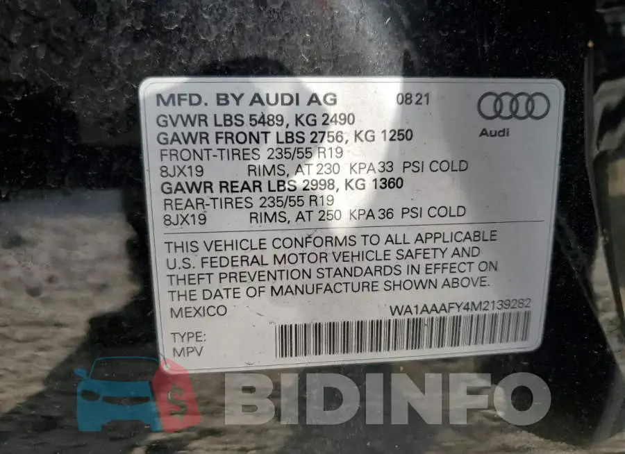 WA1AAAFY4M2139282 Photo# 13