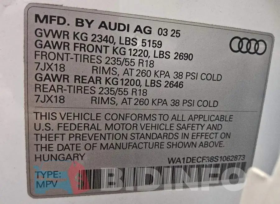 WA1DECF38S1062873 Photo# 13