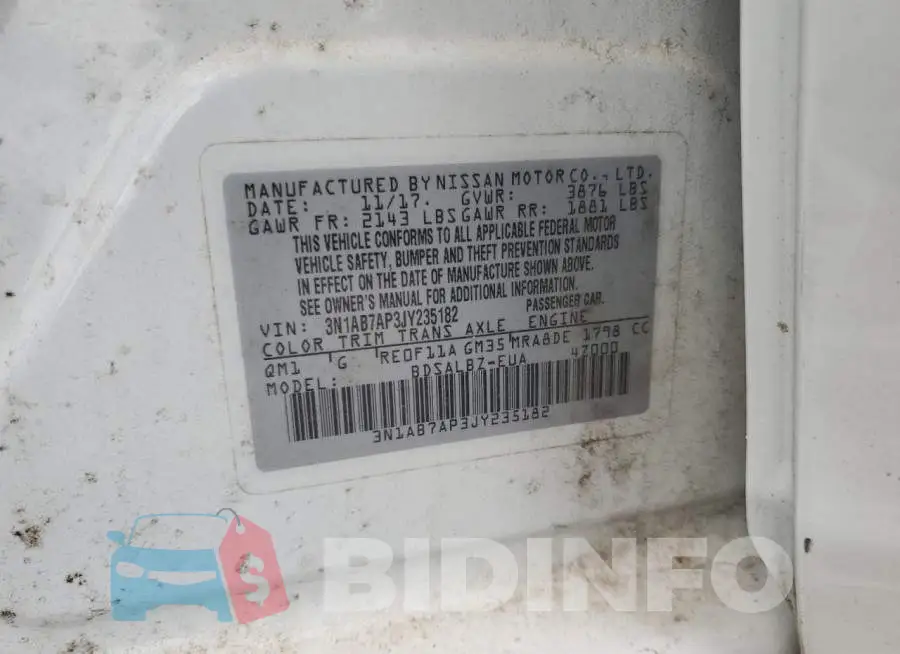 3N1AB7AP3JY235182 Photo# 12