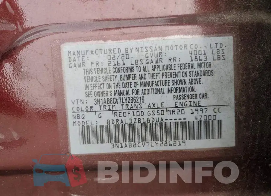 3N1AB8CV7LY286219 Photo# 12