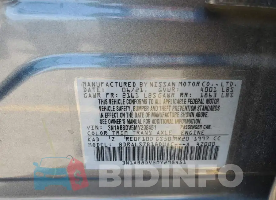 3N1AB8DV5MY298451 Photo# 13
