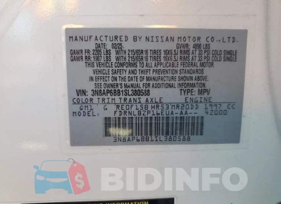 3N8AP6BB1SL380588 Photo# 13