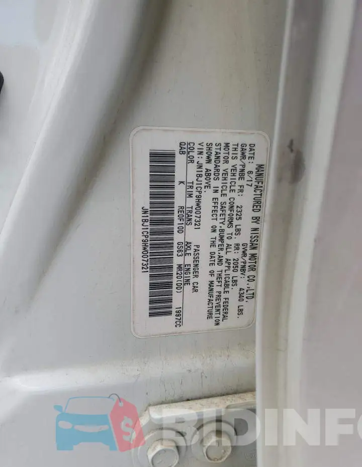 JN1BJ1CP9HW007321 Photo# 13