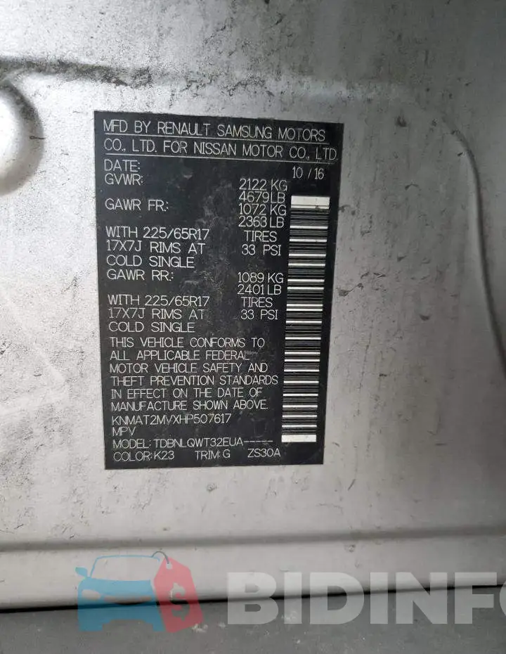 KNMAT2MVXHP507617 Photo# 12