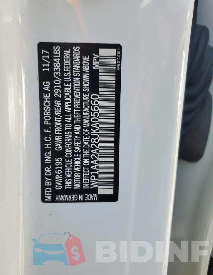 WP1AA2A28JKA05660 Photo# 13