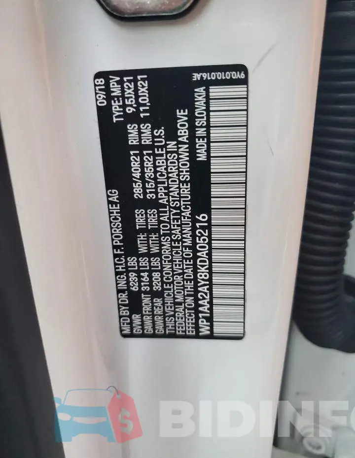 WP1AA2AY8KDA05216 Photo# 13