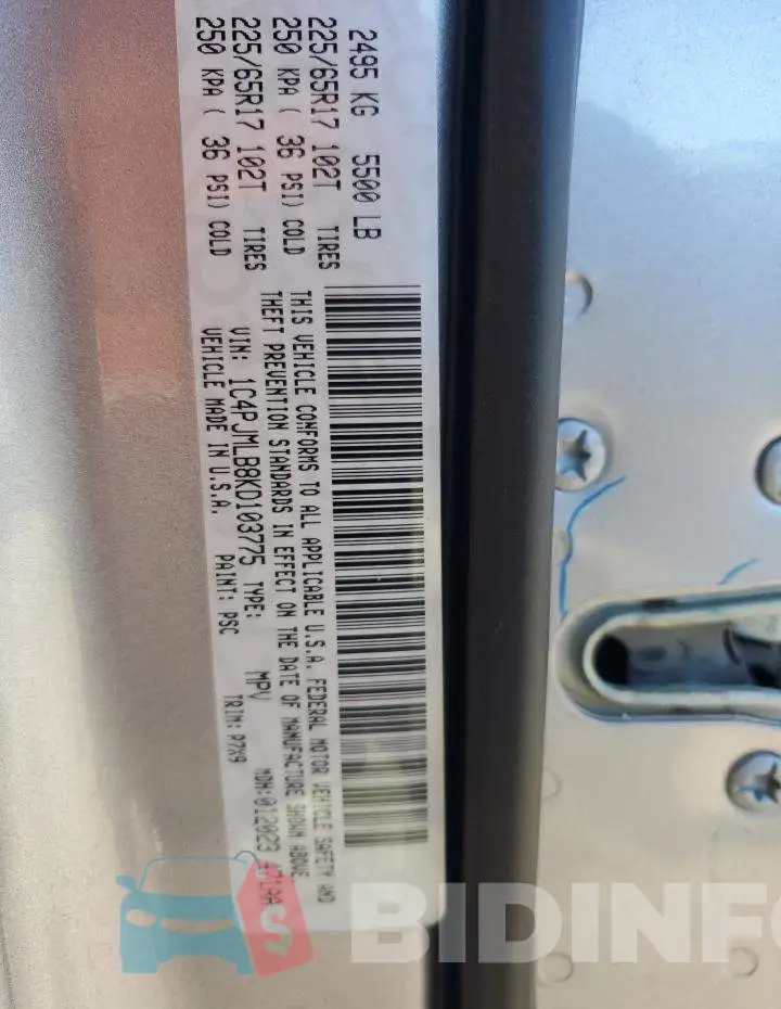 1C4PJMLB8KD103775 Photo# 12