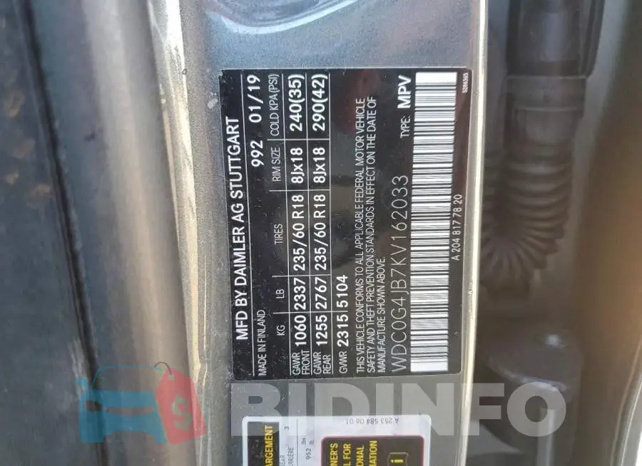 WDC0G4JB7KV162033 Photo# 13