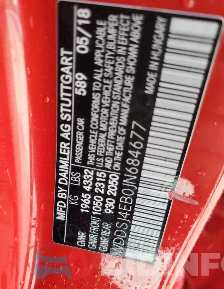 WDDSJ4EB0JN684677 Photo# 13