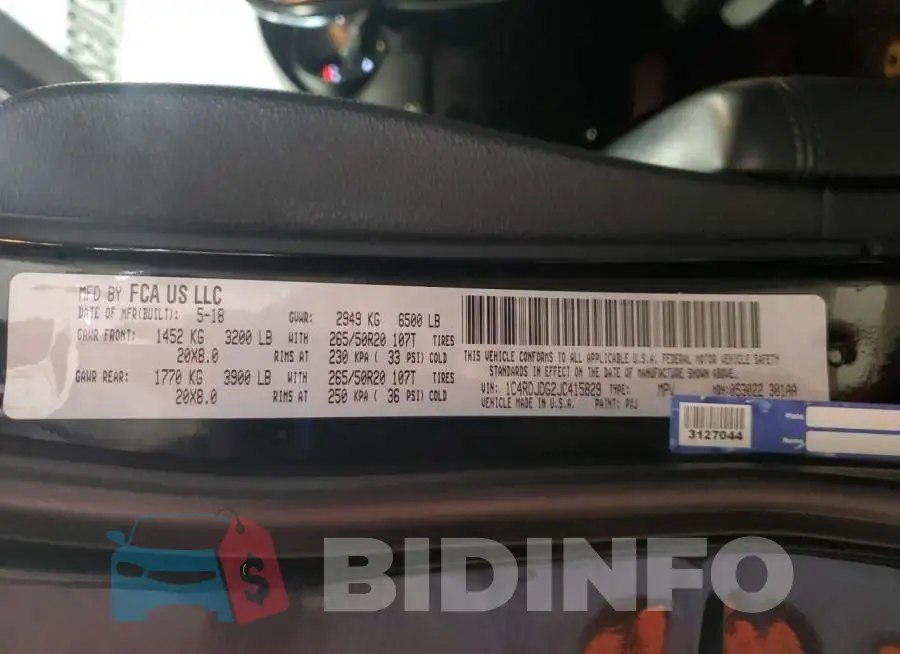 1C4RDJDG2JC415829 Photo# 13