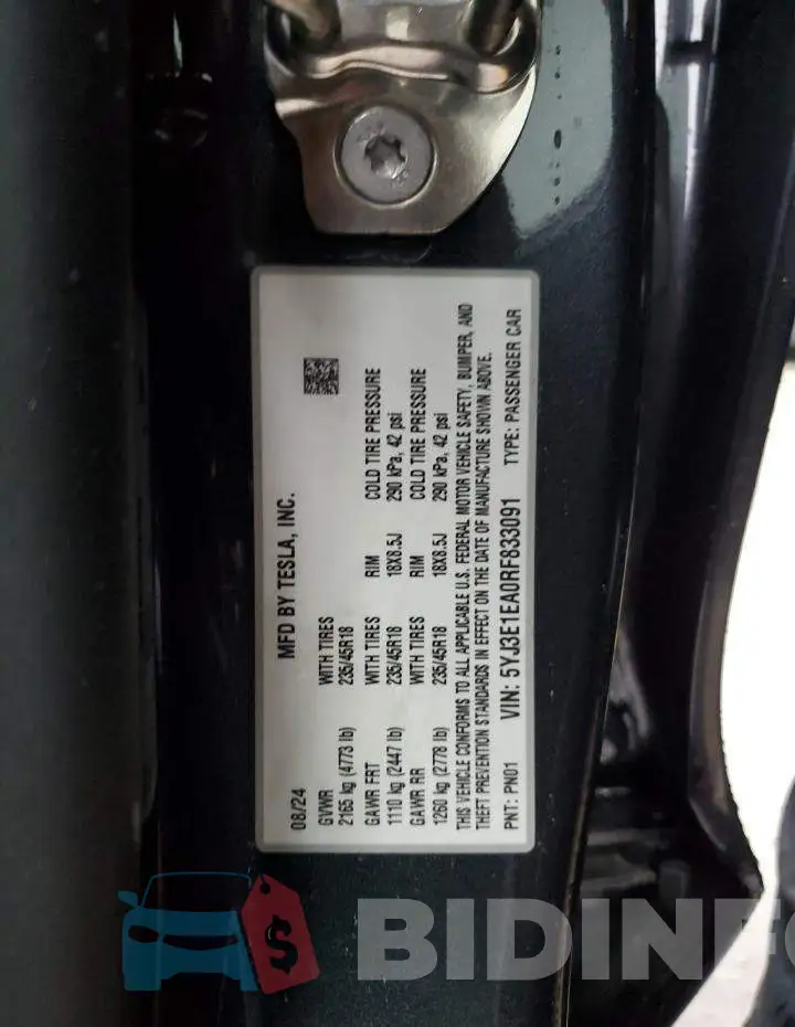 5YJ3E1EA0RF833091 Photo# 12