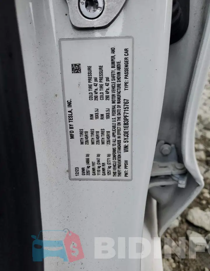 5YJ3E1EB3PF715767 Photo# 12