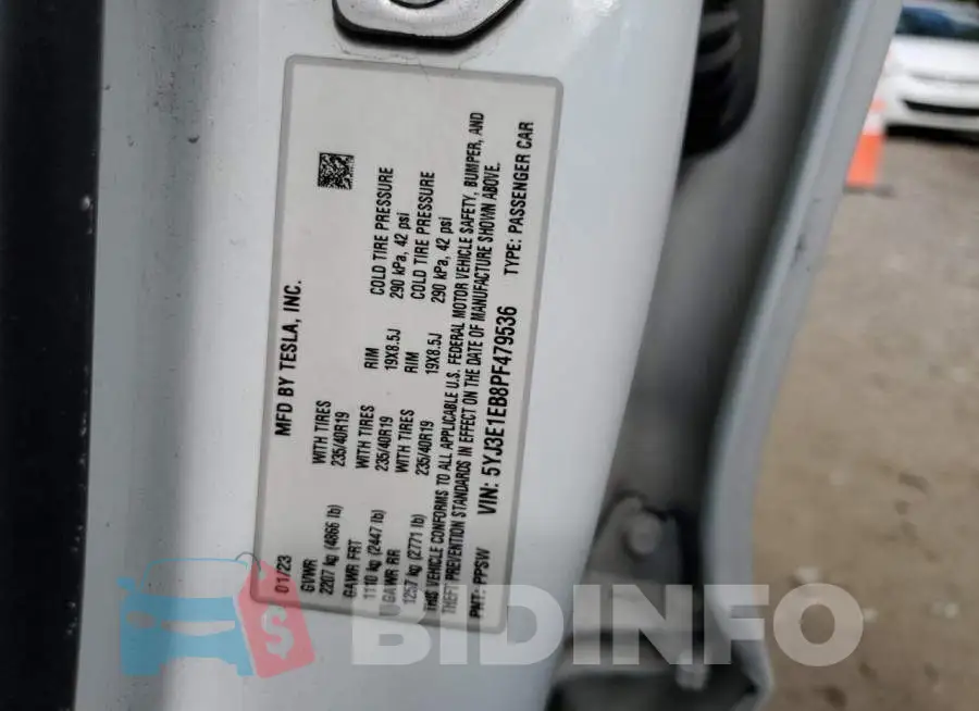 5YJ3E1EB8PF479536 Photo# 12