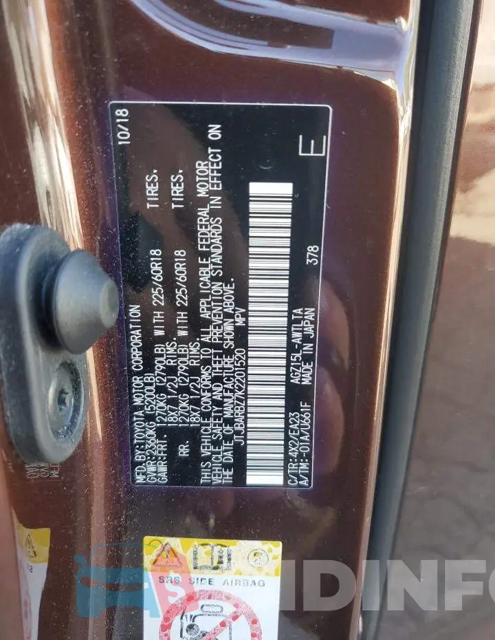 JTJBARBZ7K2201520 Photo# 12