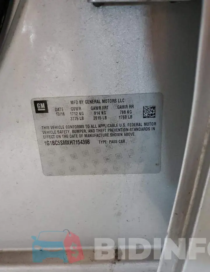1G1BC5SMXH7154398 Photo# 12