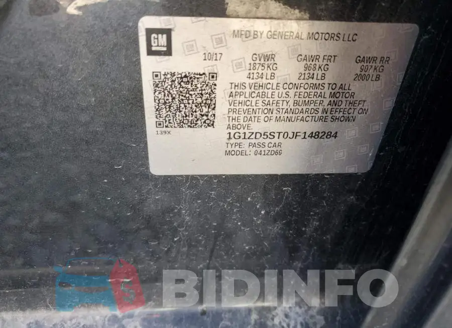 1G1ZD5ST0JF148284 Photo# 12