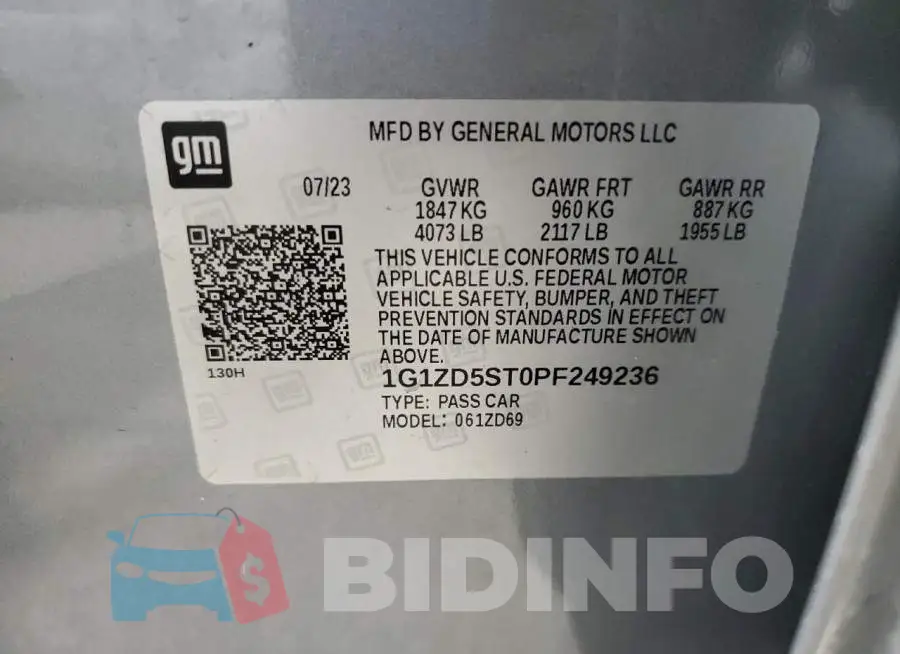 1G1ZD5ST0PF249236 Photo# 12