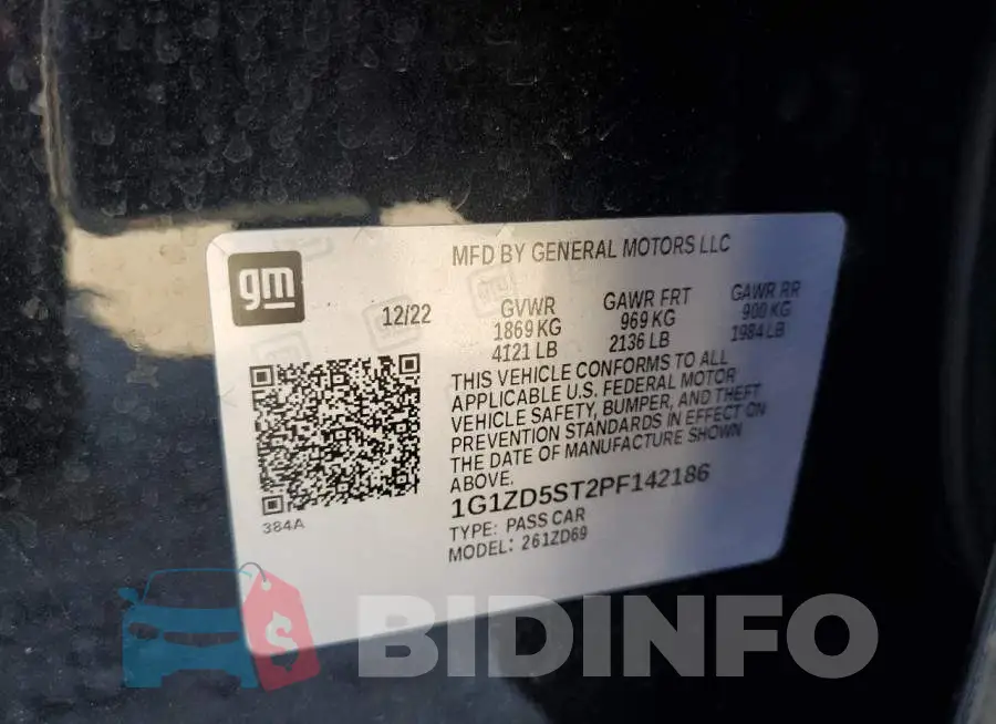 1G1ZD5ST2PF142186 Photo# 12