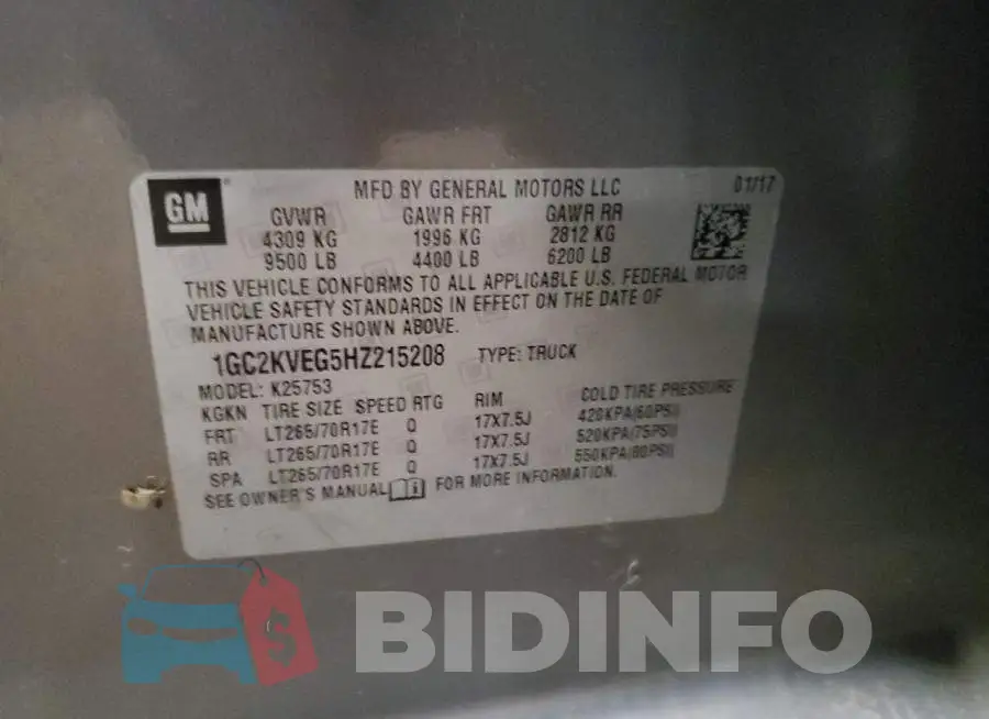 1GC2KVEG5HZ215208 Photo# 12