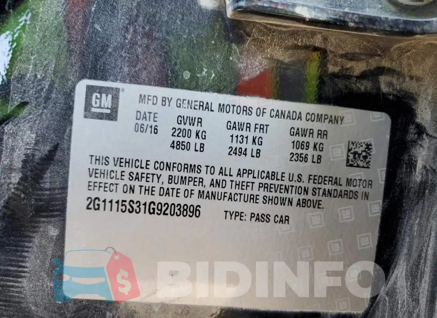 2G1115S31G9203896 Photo# 12
