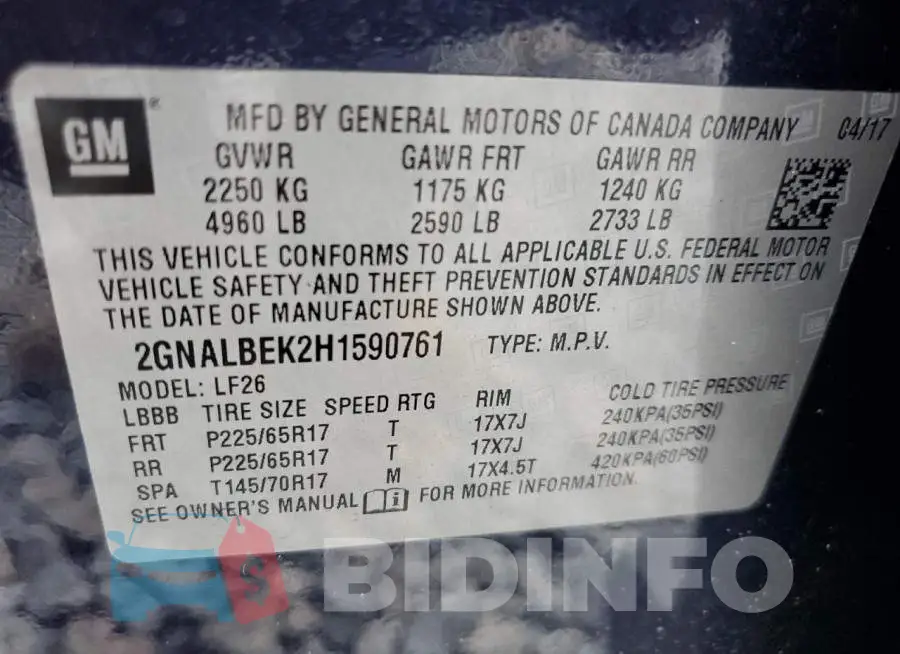 2GNALBEK2H1590761 Photo# 13