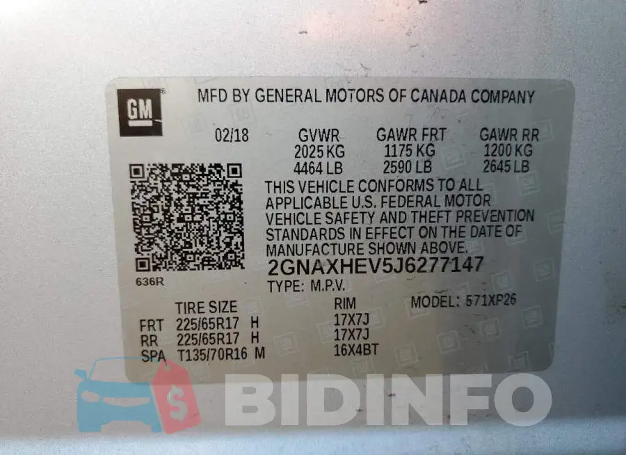 2GNAXHEV5J6277147 Photo# 14