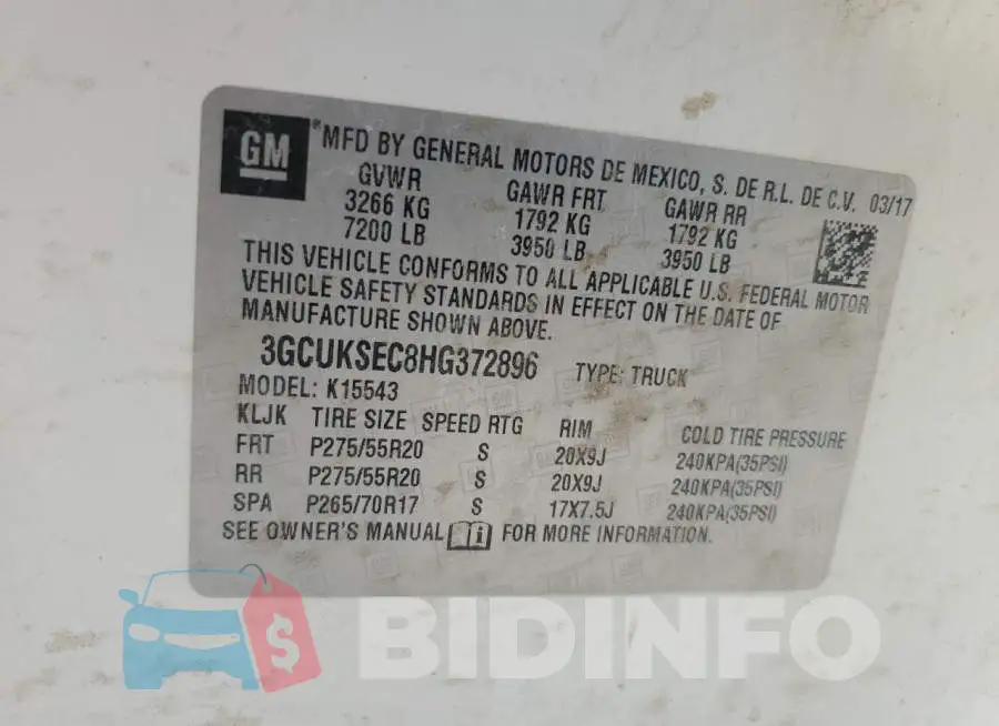 3GCUKSEC8HG372896 Photo# 12