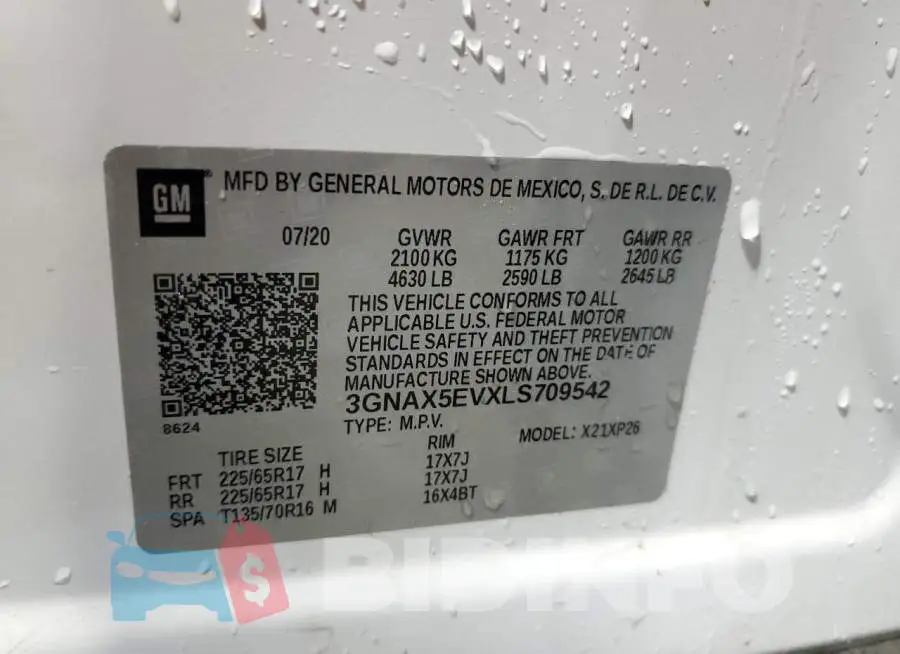 3GNAX5EVXLS709542 Photo# 13