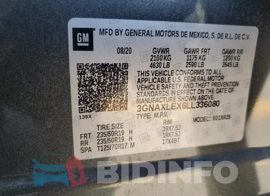 3GNAXLEX6LL336080 Photo# 13