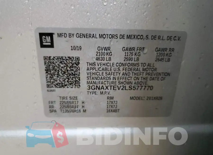 3GNAXTEV2LS577770 Photo# 13