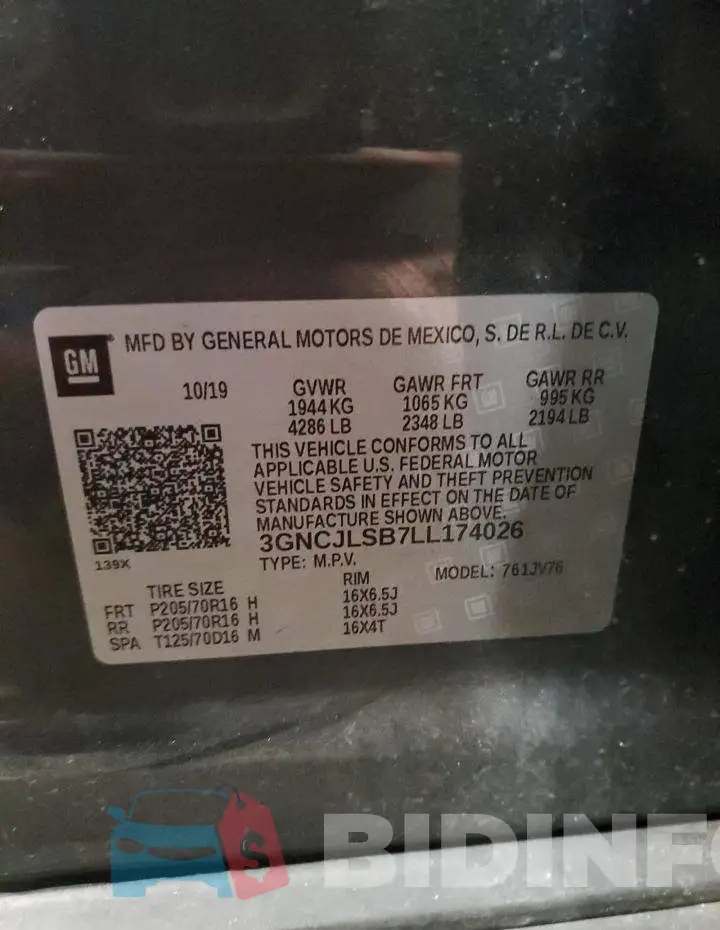 3GNCJLSB7LL174026 Photo# 14