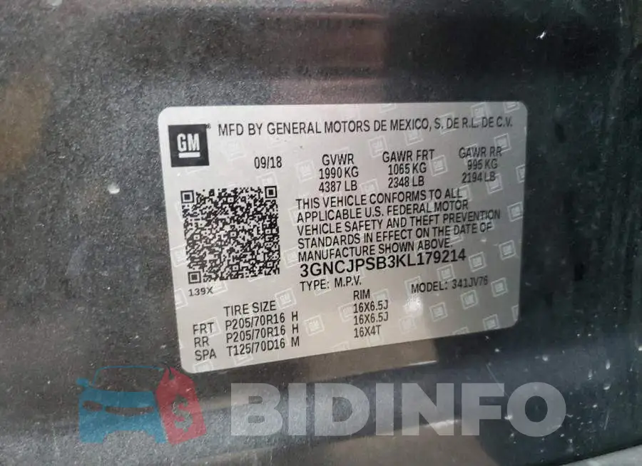 3GNCJPSB3KL179214 Photo# 13