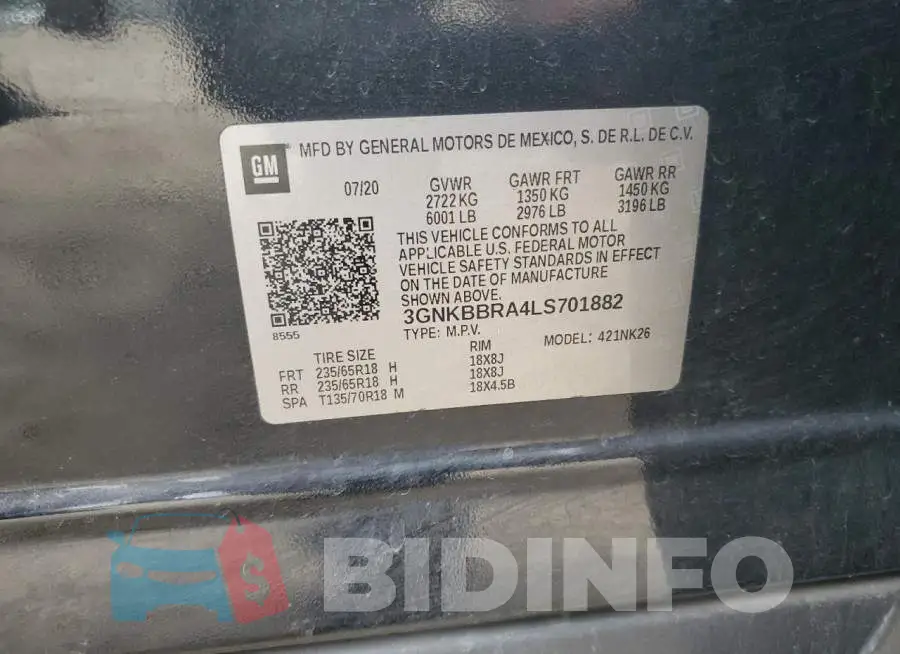 3GNKBBRA4LS701882 Photo# 13