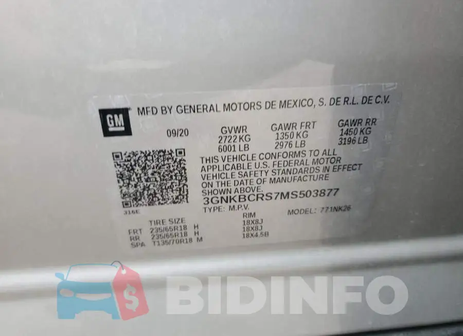 3GNKBCRS7MS503877 Photo# 13