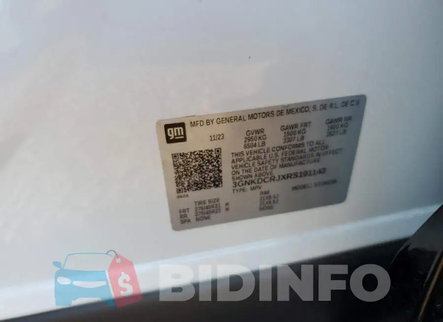 3GNKDCRJXRS191143 Photo# 13