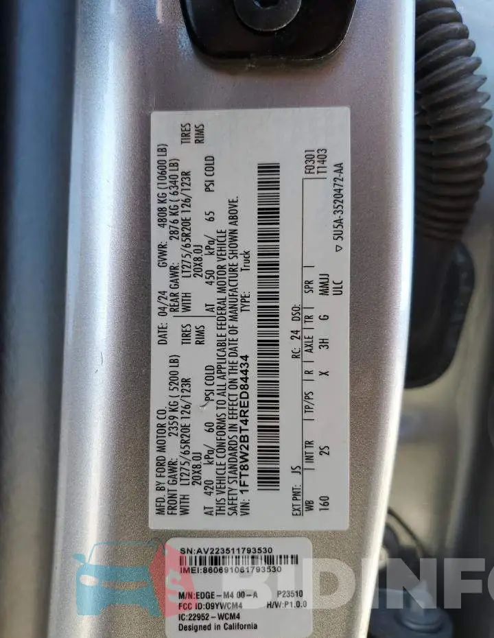1FT8W2BT4RED84434 Photo# 13