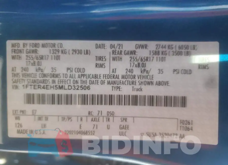 1FTER4EH5MLD32506 Photo# 13
