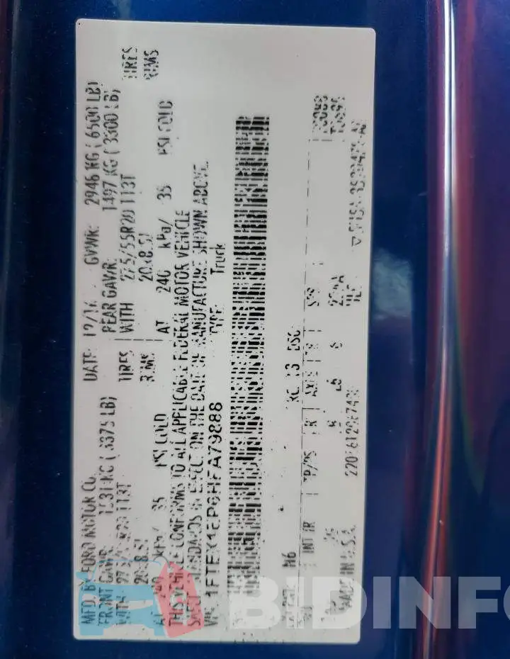 1FTEX1EP6HFA79888 Photo# 12