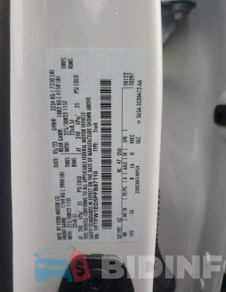 1FTFW1ED5PFB87110 Photo# 12